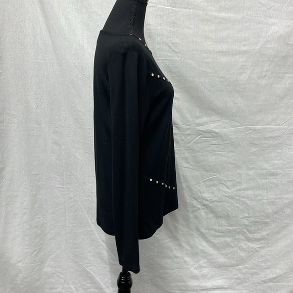 Karl Lagerfeld black tunic with gold metal embellishments, size M - Picture 4 of 6